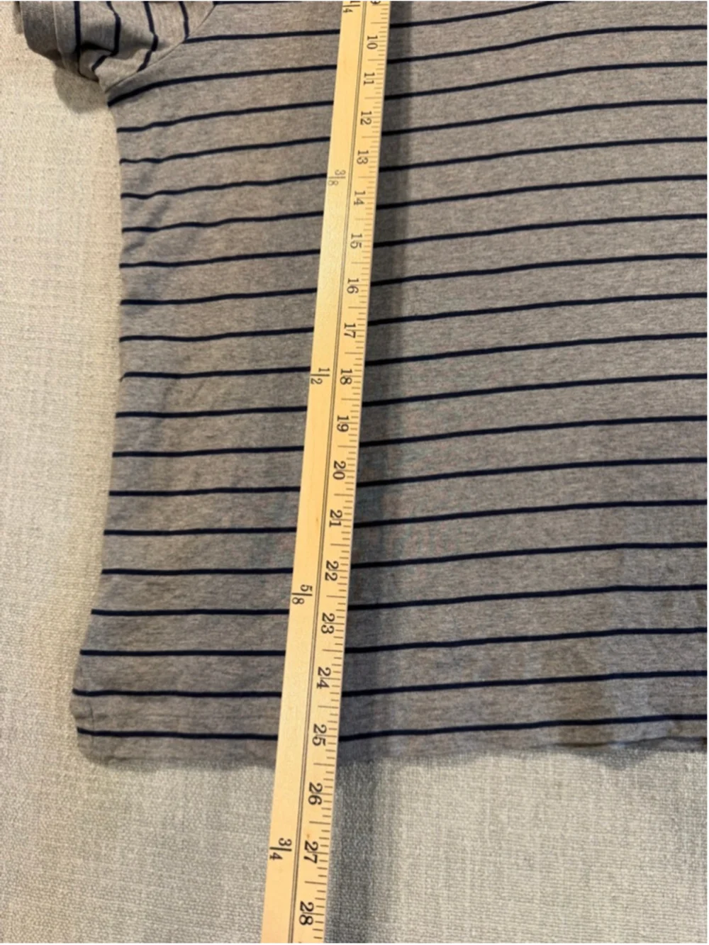 Polo Ralph Lauren gray and navy blue striped short sleeve polo men’s large